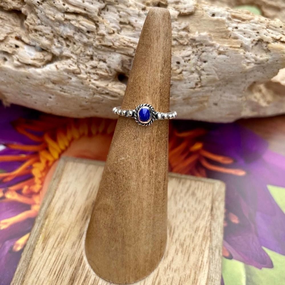 Lapis Bali Style Sterling Silver Toe Ring Midi Ring